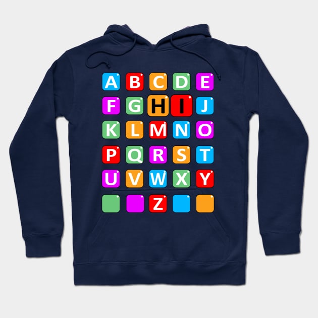 Funny Pre K Kindergarten HI Alphabet Back To School Hoodie by DMS DESIGN